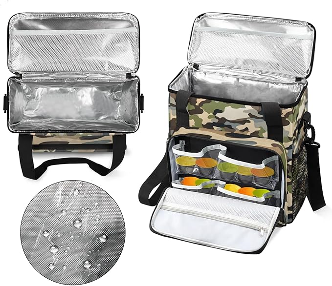 Camo Color Coffee Maker Travel Bag for Keurig K-Mini/K-Mini Plus Insulated Waterproof Tote with Pockets for K-Cup Portable Single-Serve Brewer Case