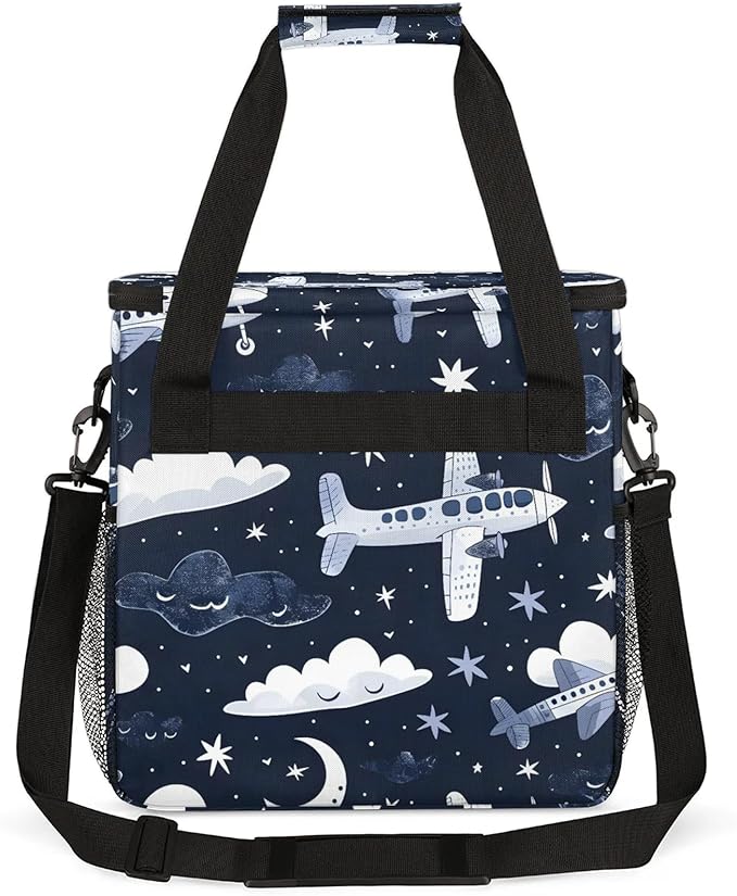 Aircraft Airplane Travel Coffee Maker Carrying Bag Large Organizer Storage Tote Bag Insulated Reusable Cooler Grocery Bags