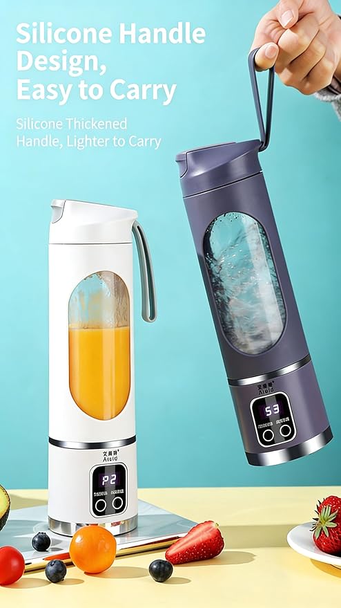 Portable Blender Personal Electric USB500ML Portable juicer Shakes and Smoothies BlenderSmall BlendersMixingCompact、Convenient and Versatile (Purple)