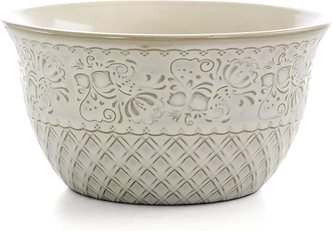 Elama Ivory Lotus 16 Piece Square Dinnerware Set