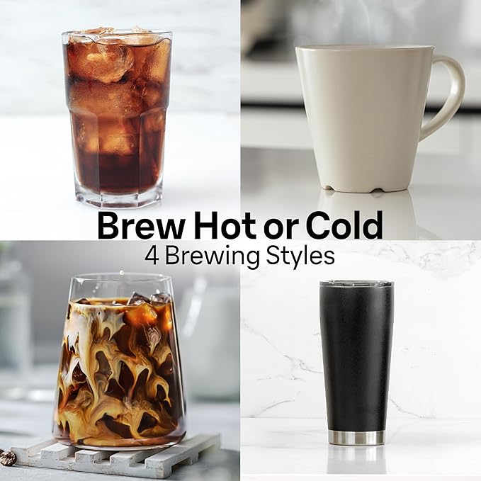 Braun MultiServe Plus 10-Cup Drip Coffee Maker - Hot &amp Cold Multi-Serve Brewer with Programmable Timer and Auto Start Over Ice Function Stainless Steel &amp Pod-Free Design KF9270SI