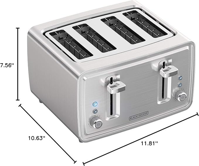 BLACK+DECKER 4-Slice Toaster Stainless Steel TR4900SSD