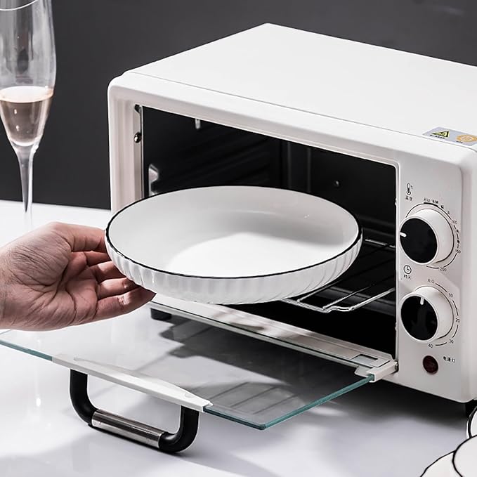 37 Pieces Kitchen Dinnerware Set Simple Ceramic Dishes Set Thick and Durability Dish Plates and Bowls Sets Stackable Dishware Sets High Temperature Firing Easy to Heat Microwave and Oven Safe