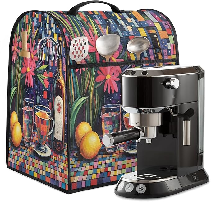 cfpolar Kitchen Aid Mixer Cover Compatible with 6-8 Quarts Flower Lemon Oil Painting Stand Mixer Cover Kitchen Aid Mixers Accessories Appliance Organizer Bag Dust Covers with Zipper Pocket