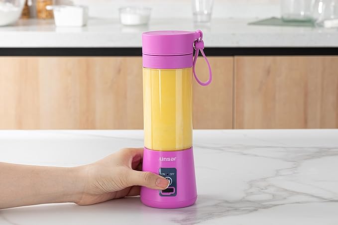 Purple Portable Blender for Shakes and Smoothies with Durable Stainless Steel Blades for Powerful Blending Performance USB Rechargeable for Office Gym Kitchen and travel