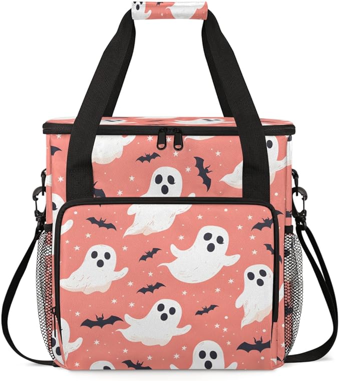 Dreamy Spooky Ghosts Coffee Maker Carrying Bag Portable Travel Storage Tote Bag Compatible with K-Mini or K-Mini Plus Single Serve Coffee Brewer Carrying Case with Multiple Pockets &amp Shoulder St