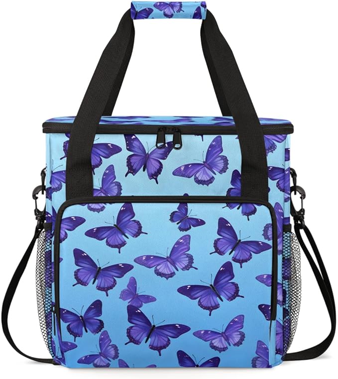 Watercolor Butterfly Coffee Maker Carrying Bag Dreamy Butterfly Travel Storage Bag Compatible with K-Mini or K-Mini Plus Single Serve Coffee Brewer Carrying Case with Pockets &amp Shoulder Strap
