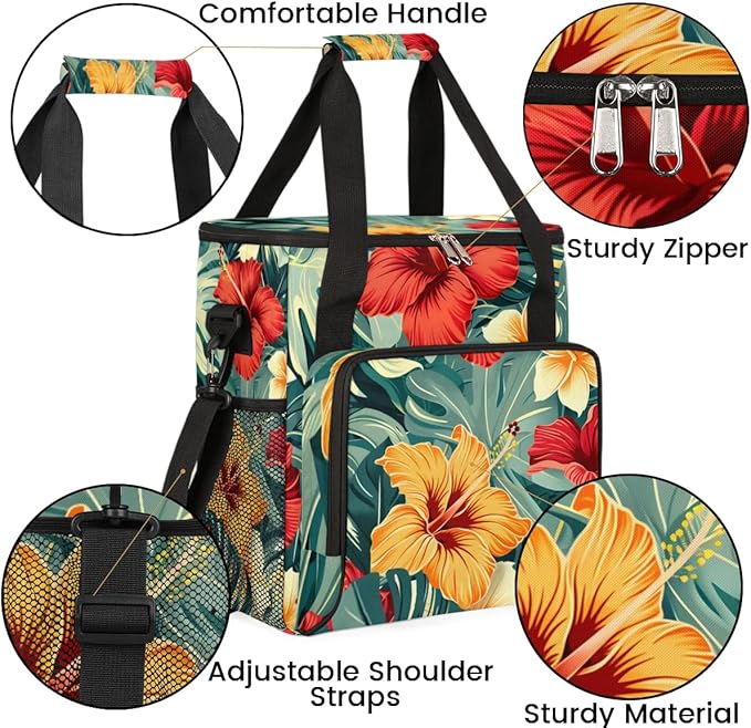 Coffee Maker Carrying Bag Palm Leaf Floral Single Cup Coffee Maker Travel Bag Compatible with Keurig K-Mini or K-Mini Plus Portable Storage Bag with Shoulder StrapAZ-21