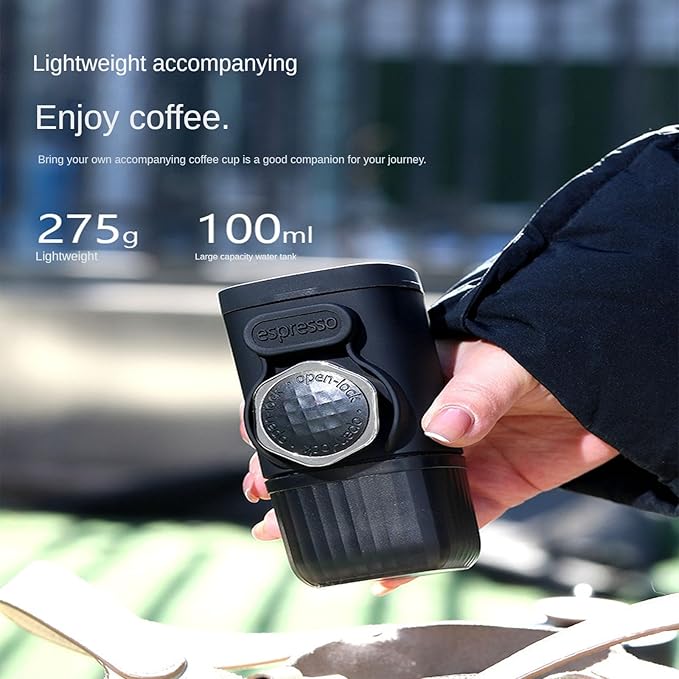 Coffee Machine with An Integrated Detachable and Washable Design Weighs Only 275g. It Can Easily Make Rich Espresso and Is The First Choice for Outdoor Coffee Travel.