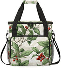 Christmas Flowers Coffee Maker Carrying Bag Bright Flowers Travel Storage Bag Compatible with K-Mini or K-Mini Plus Single Serve Coffee Brewer Carrying Case with Multiple Pockets &amp Shoulder Stra