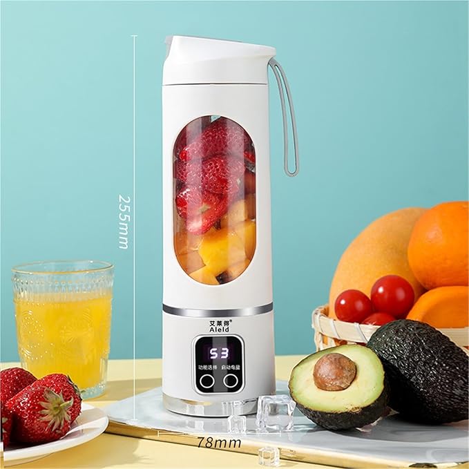 Portable Fruit Juice Blender Small Electric Juicer 12 Blade Head Juicer Cup Mixer Machine Smoothies Blender Compatible With Home 3000mAH(Silver)
