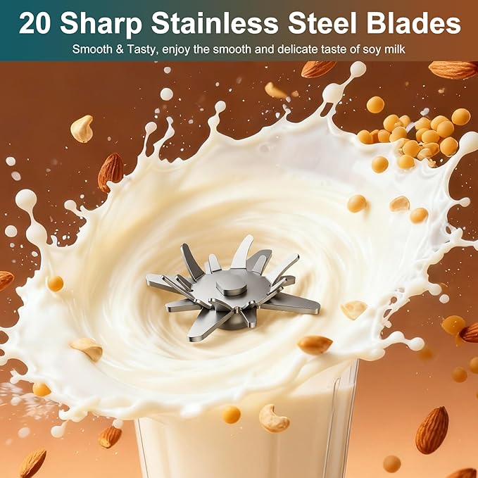 8 in 1 Nut Milk Maker Machine 40oz Automatic Soy Milk Maker Blender Homemade Soy Milk Almond Milk Oat MilkJuice Plant Based and Non Dairy Beverages 12H Delay Start/Keep Warm/Self Cleaning