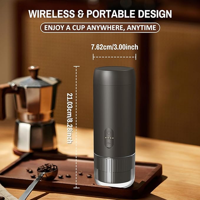 Portable Coffee Maker Espresso Machine Suitable for Coffee Powder Capsule Coffee Convenient for RV Camping Hiking Picnicking Office and Home Use