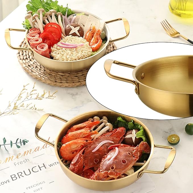 Ramen Noodles Stainless Steel Material Soup Pots Oodles Milk Egg Soup Cooking Fast Heating for Kitchen Cookwares Large Cooking Pots and Pans Sets Stainless Steel Nonstick Dishwasher Safe