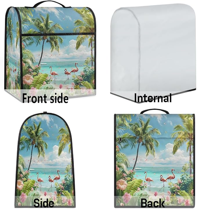 cfpolar Kitchen Aid Mixer Cover Compatible with 6-8 Quarts Summer Flamingo Flowers Stand Mixer Cover Kitchen Aid Mixers Accessories Appliance Organizer