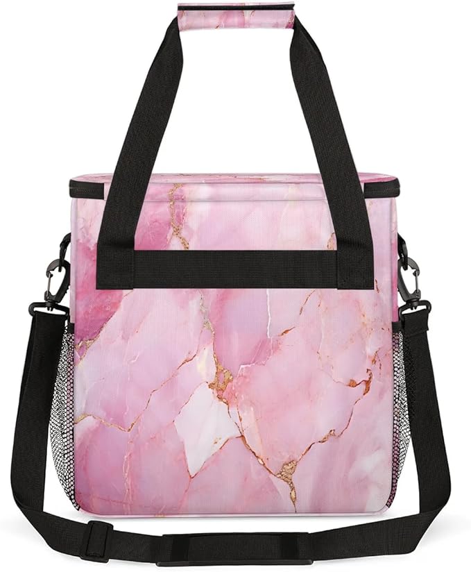 Geometric Pink Marble Coffee Maker Carrying Bag for Keurig K-Mini or K-Mini Plus Storage Portable Coffee Maker Travel Bag