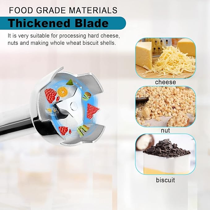 Li Bai 18 in Heavy Duty Immersion Blender Handheld Kitchen Hand Blenders for Kitchen Commercial Mixer Electric 750W Detachable Shaft Adjustable Variable Speed Emulsifier Blender Handheld