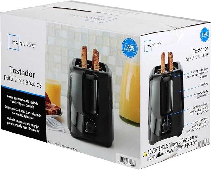 GYCO 2-Slice Toaster Black with 6 Shade Settings and Removable Crumb Tray - Size 9.8L X 5.75W X 6.5H(inch) Fit Bread Slices Up To 4x 4 Auto-centering Guides 1-6 Shading Control &amp Cancel Functio
