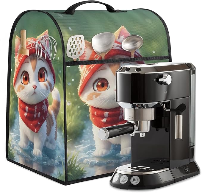 Kitchen Aid Mixer Cover Animal Cute Cat Stand Mixer Cover Compatible with 6-8 Quarts Stand Mixers Dust Covers with Zipper Pocket Foldable Washable Kitchen Aid Organizer Bag
