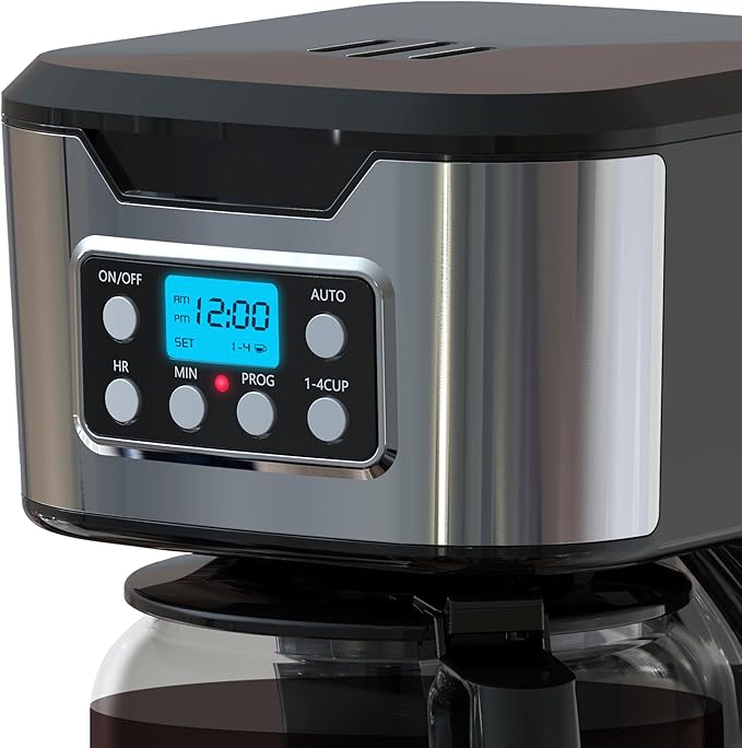 12-Cup Programmable Drip Coffee Maker Stainless Steel Auto Shut-Off