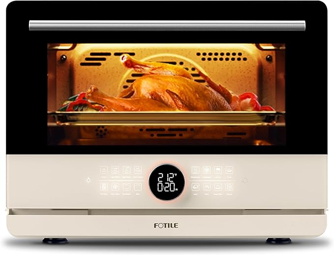 FOTILE HYZK32-E3-E ChefCubii 1.1 cu. ft. 4-in-1 Combi-Steam Oven with Steam-Bake Air Fry Convection Dehydrator Functions and 50 Preset Menus Beige