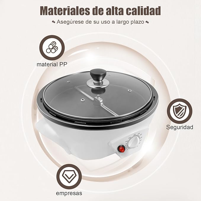 500g Electric Coffee Roaster 800W 110V Household Coffee Bean Baking Machine with Non-Stick Surface&amp0-240℃ Temperature Adjust for Cafes Home Use
