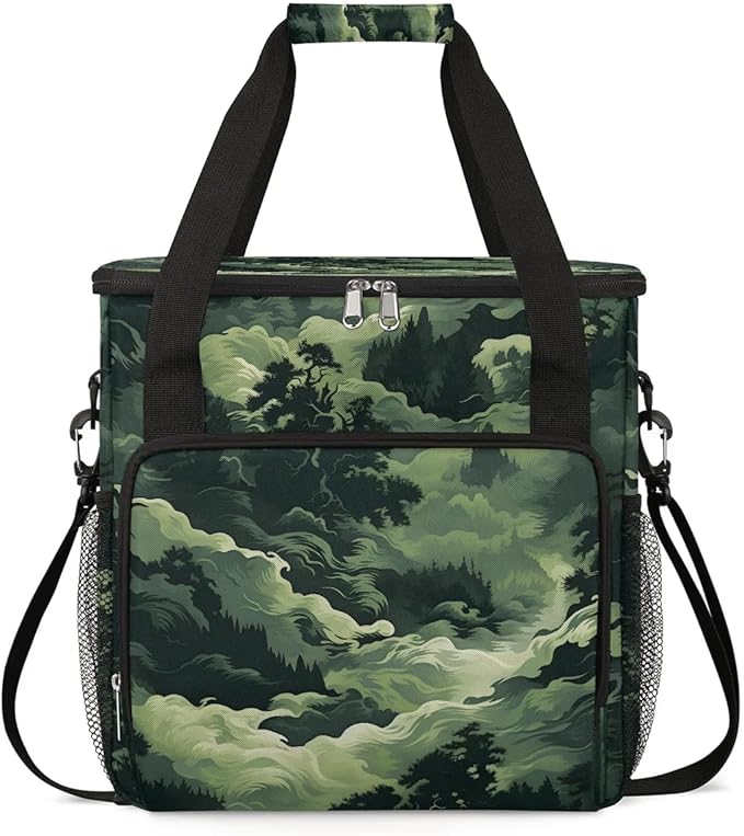 Abstract Camouflage Forest Coffee Maker Carrying Bag for Keurig K-Mini or K-Mini Plus Storage Portable Coffee Maker Travel Bag