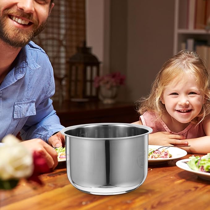 Ciieeo Rice Cooker Pot Inner Stainless Steel Inner Cooking Pot 3L Rice Cooker Inner Tank Cooker Liner Container Cooker Inner Pot Electric Pressure Cooker Pot for Kitchen