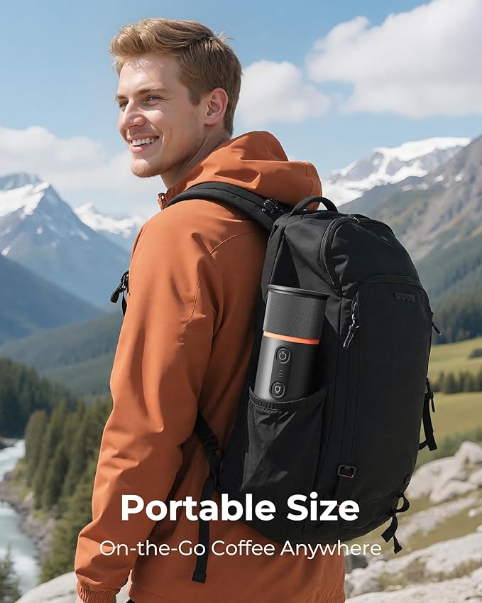 Portable Espresso Coffee Maker Travel Coffee Maker for Camping 20 Bar Self‑Heating Rechargeable with USB-C with NS Capsule for Car/Travel/Camping