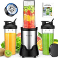 KOIOS Blender for SmoothiesPersonal Blender for Shakes and Smoothies with 3 * 22oz To-Go Cups22000 RPM Smoothie MakerDetachable 6-leaf Blade Portable Blenders for kitchenBlack