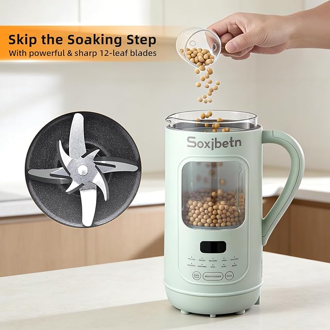 Nut Milk Maker &amp Multi-Function Blender - 1L Large Capacity Self-Cleaning for Almond Milk Soy Milk Smoothie Juice Baby Food Soup &amp More Quiet Design with Visual Window