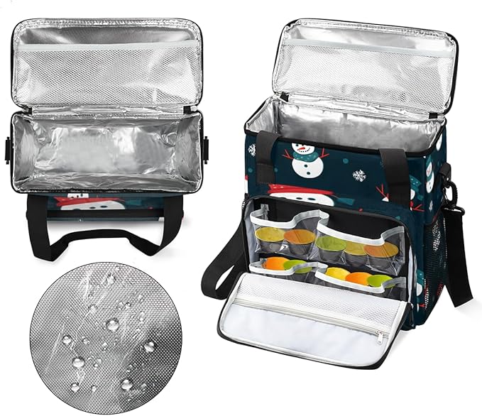 Christmas Snowman Coffee Maker Carrying Bag Oil Painting Snowman Travel Storage Bag Compatible with K-Mini or K-Mini Plus Single Serve Coffee Brewer Carrying Case with Pockets &amp Shoulder Strap