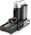 EVERIE Crystal Tempered Glass Organizer Drawer Holder Compatible with Nespresso Vertuo Capsules Compatible with 21 Big or 30 Small Vertuoline Pods NP01S