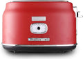 Westinghouse Retro 2-Slice Toaster Stainless Steel Extra Wide Slots with High Lift Lever 4 Easy Functions Removal Crumb Tray 6 Levels of Toasting (Red)