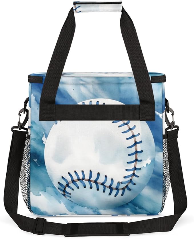 Oil Painting Baseball Coffee Maker Carrying Bag Cartoon Baseball Travel Storage Bag Compatible with K-Mini or K-Mini Plus Single Serve Coffee Brewer Carrying Case with Pockets &amp Shoulder Strap