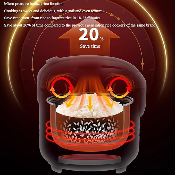 Rice Cooker (2-6L) Household Multifunctional Rice Cooker Non-stick Inner Pot for Make Rice &amp Steam Healthy Food &amp Vegetables for US/EU(6L)