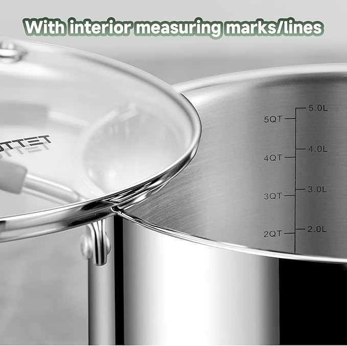 Stainless Steel Kitchen Cookware Set11 Piece Pots and Pans Set with SteamerHeat-resistant HandleNon-ToxicInductionOvenDishwasher Safe