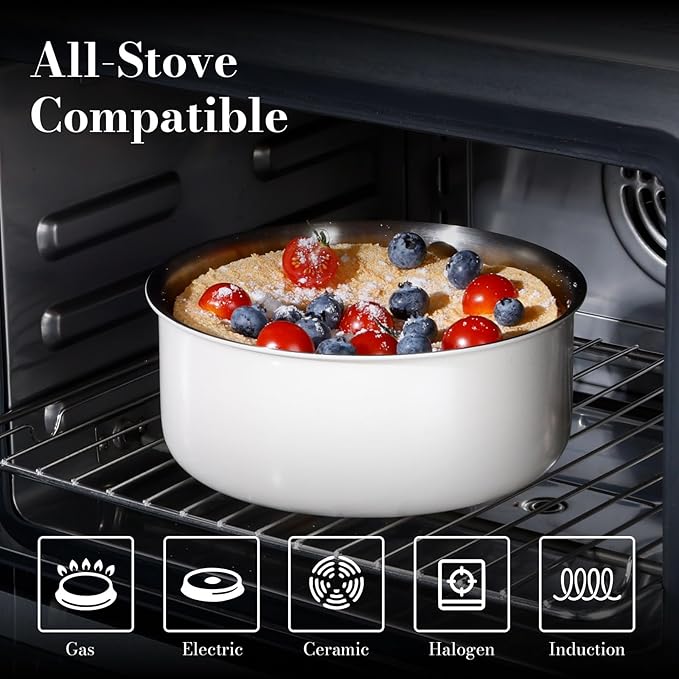 14 pcs Stainless Steel Cookware Set Detachable Pots and Pans Set with Removable Handle Non Toxic Space Saving RV Camping Cookware Set Induction Cookware Dishwasher &amp Oven Safe