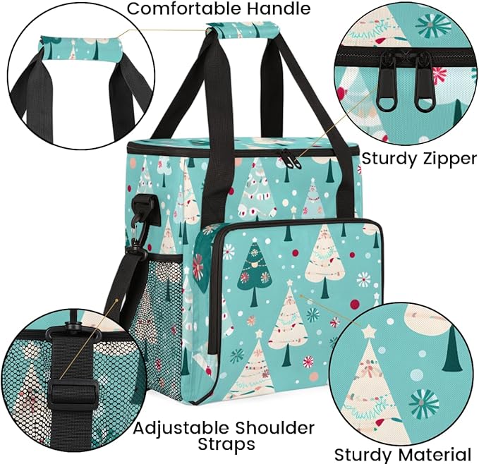 Abstract Tree Coffee Maker Carrying Bag Christmas Tree Travel Storage Bag Compatible with K-Mini or K-Mini Plus Single Serve Coffee Brewer Carrying Case with Multiple Pockets &amp Shoulder Strap