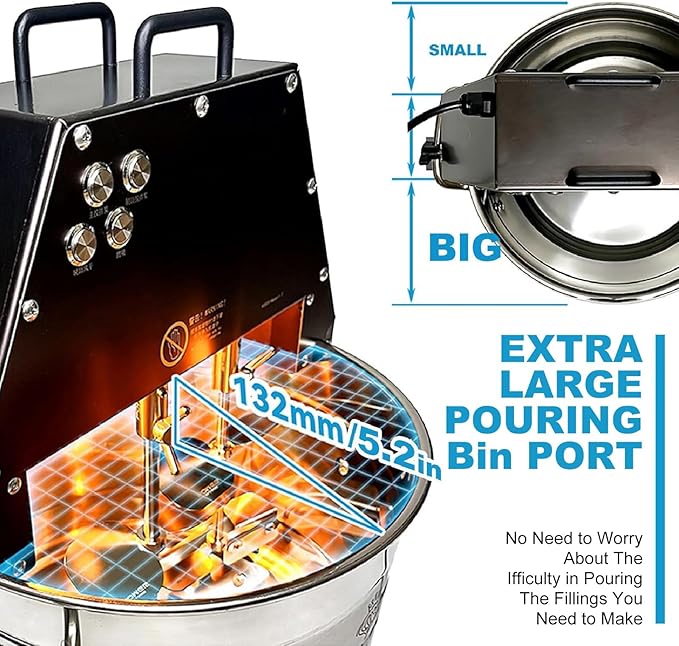 Large Feed Opening Commercial Grade Tomato Milling Machine Pure Copper Motor Sauce Maker with 25W Warm Light Source220V
