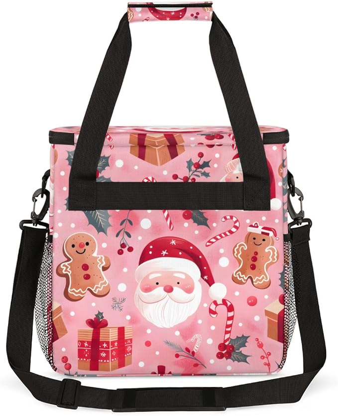 Colorful Santa Claus Coffee Maker Carrying Bag Portable Travel Storage Tote Bag Compatible with K-Mini or K-Mini Plus Single Serve Coffee Brewer Carrying Case with Multiple Pockets &amp Shoulder St