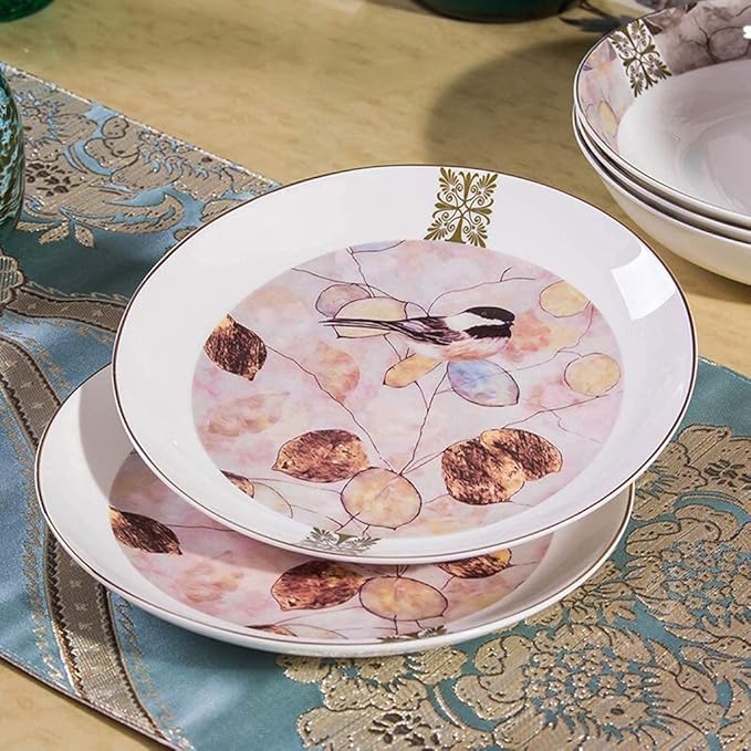 Dinnerware Sets - Luxury Gift Dishes Service Set Ceramics Dinner Sets 58 Pieces Dinnerware Set Collection Hand Painted Bowl/Spoon/Plate - Wedding Gifts Family Party and Kitchen(40pieces)