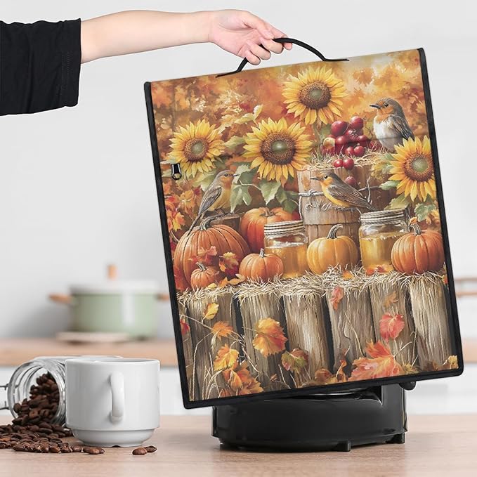 cfpolar Kitchen Aid Mixer Cover Compatible with 6-8 Quarts Pumpkin Sunflower Bird Fall Stand Mixer Cover Kitchen Aid Mixers Accessories Appliance Organizer Bag Dust Covers with Zipper Pocket