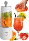 Personal Mini Juice Blender Portable Juicer Cup 350ml with 4 Blades in 304 Stainless Steel 15 Cups Output/Full Charged BPA Free and Easy to Clean for Sports Travel Fishing Fitness