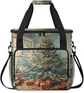 Retro Tree Coffee Maker Carrying Bag Christmas Festivals Travel Storage Bag Compatible with K-Mini or K-Mini Plus Single Serve Coffee Brewer Carrying Case with Multiple Pockets &amp Shoulder Strap