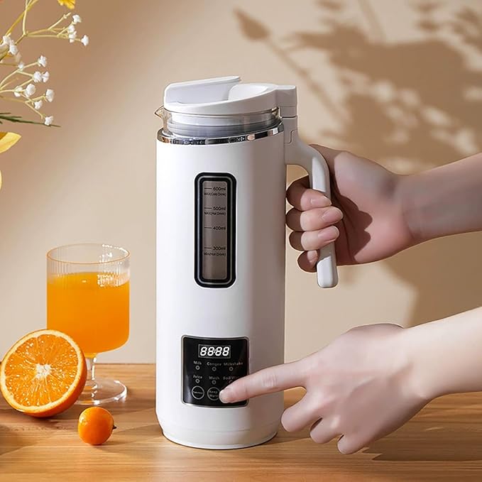 Automatic Nut Milk Maker 600ml - Soy &amp Almond Milk Blender with Touch Control Auto Clean Quiet Operation - Ideal for 1-2 People Easy to Use Healthy Vegan Beverage Machine