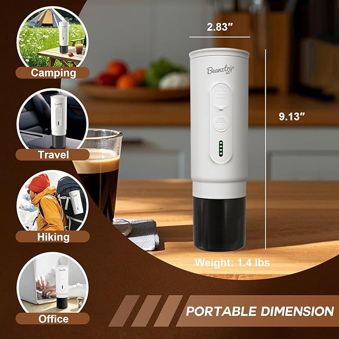 H02 PRO Portable Espresso Maker Electric Coffee Machine for Travel Espresso Machine Fits Ground Coffee &amp NS Capsule 20Bar Mini Coffee Maker with Self-Heating for Camping Hiking Office