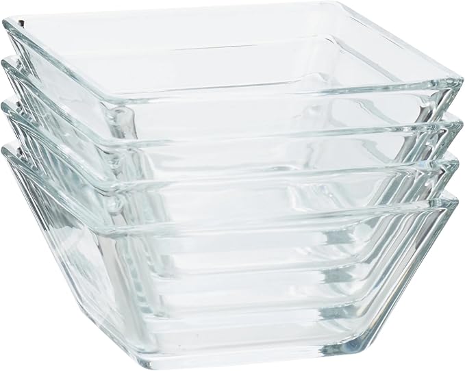 12-Piece Square Clear Glass Dinnerware Set