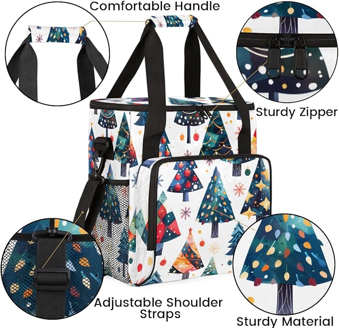 Cartoon Tree Coffee Maker Carrying Bag Oil Painting Tree Travel Storage Bag Compatible with K-Mini or K-Mini Plus Single Serve Coffee Brewer Carrying Case with Multiple Pockets &amp Shoulder Strap