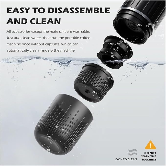 Portable Coffee Machine Portable 2 In 1 Espresso Machine Compatible With Capsules And Ground Coffee 19 Bar Pressure Perfect For Kitchen Travel Campingfor Outdoor Travel Picnic(Black)
